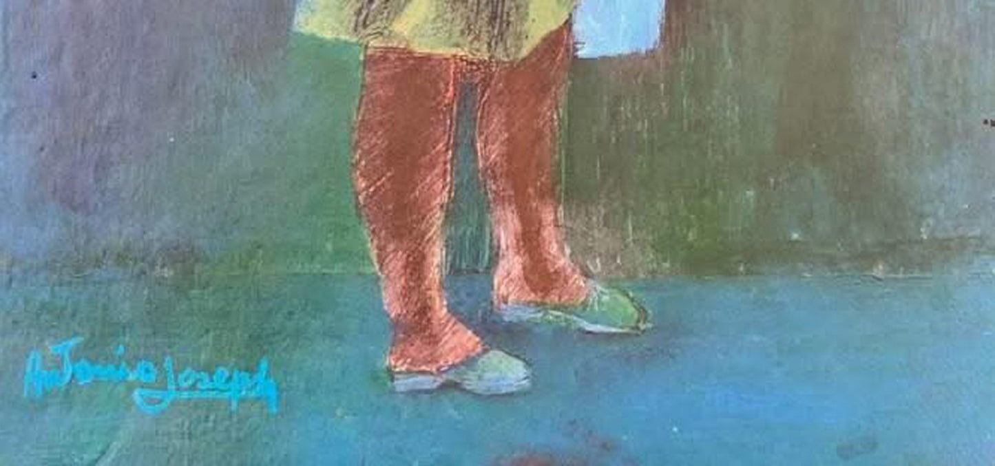 Antonio Joseph (1921-2016) 16"x10.75" Seller From Kenscoff Acrylic on Board Vintage Painting  #1EB