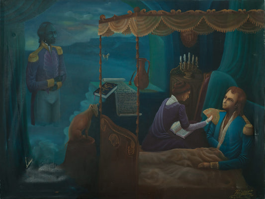 Pierre Augustin (1945-2014) 30"x40" The Sick General 1982 Oil on Canvas Painting #29-3-96GSN- Fondation Marie & Georges S. Nader