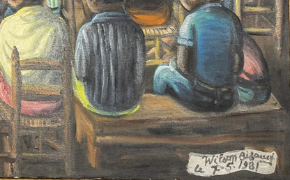 Wilson Bigaud (Haitian, 1931-2010) 37.75"x47.75" The Funeral 1981 Oil on Canvas Framed Painting #21SS