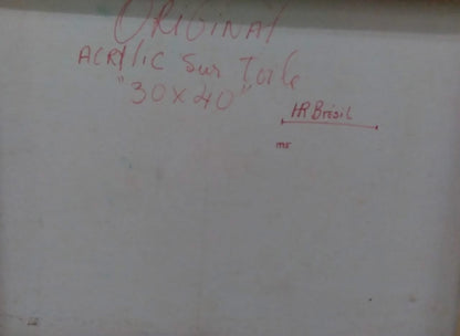 Henri-Robert Bresil (1952-1999) 30"x40" Ibises 1995 Acrylic on Canvas Unframed Painting #1PP