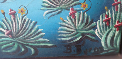 Bourmond Byron 31.5"x24" The Web Between Worlds c1970 Oil on Canvas Unframed Painting #1ER
