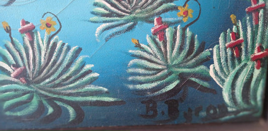 Bourmond Byron 31.5"x24" The Web Between Worlds c1970 Oil on Canvas Unframed Painting #1ER