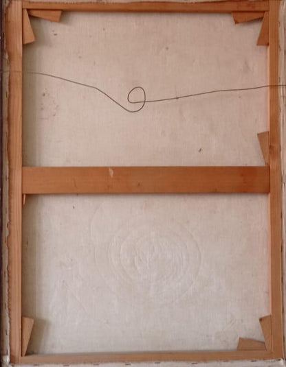 Bourmond Byron 31.5"x24" The Web Between Worlds c1970 Oil on Canvas Unframed Painting #1ER