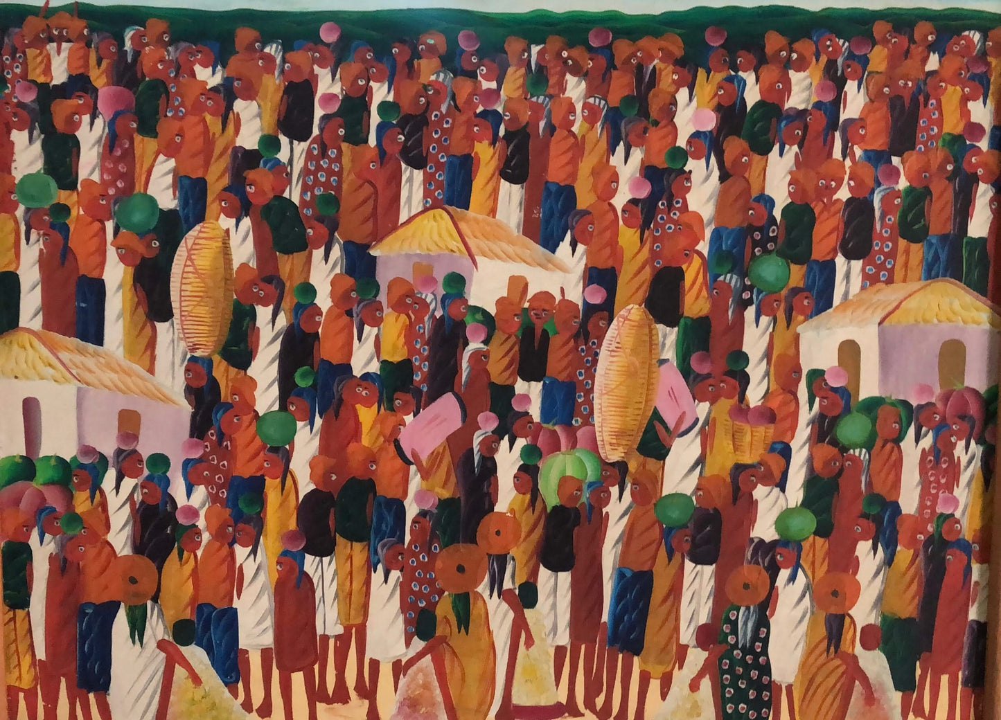 CASIMIR Laurent (1928-1990)  24"x30" Crowded Market  c1970  Oil on Canvas Unframed Painting #1YN