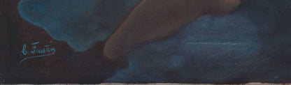 Celestin Faustin (Haitian, 1948-1981) 24"x36" Vodou Dream of Village Life 1981 Oil on Canvas Unframed Painting #2JN-HA