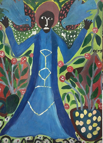 Denis Smith 22"x18" The Houngan c1980 Acrylic on Board Painting #1GN-HA