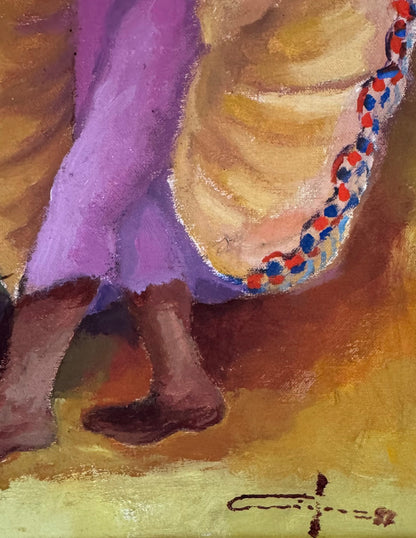 Dieudonne Cedor (1925-2010) 20"x24" Vodoo Dance 1987 Oil On Canvas Painting #1CZ