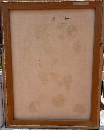 Dieudonne Rouanez (1920-DCD) 24"x30" Market Scene 1978 Oil on Canvas Painting #1AJM