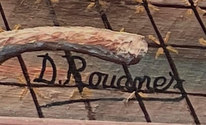 Dieudonne Rouanez (1920-DCD) 24"x30" Market Scene 1978 Oil on Canvas Painting #1AJM