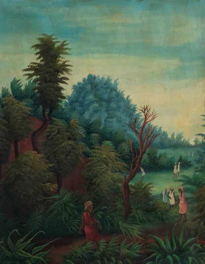 Raymond Dorleans (1947-2000) 24"x20" Path Through the Hills c1980 Oil on Canvas Painting#5YN