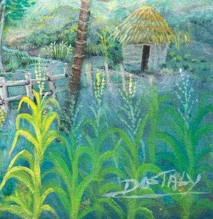 Emmanuel Dostaly 20"x24" In the Fields c1990 Acrylic on Canvas Painting #4BB