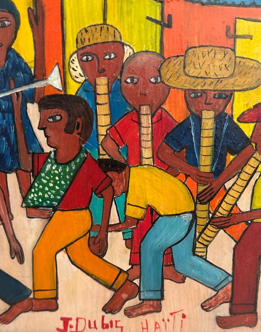 Jean Dubic 16"x12" Village Scene c1980 Oil on Canvas Unframed Canvas Painting#1CC