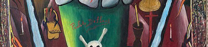 Prefete Duffaut (Haitian, 1923-2012) 36"x24" Vodou Ritual With Sacred Star c1980  Oil on Canvas Unframed Painting #3JN-HA