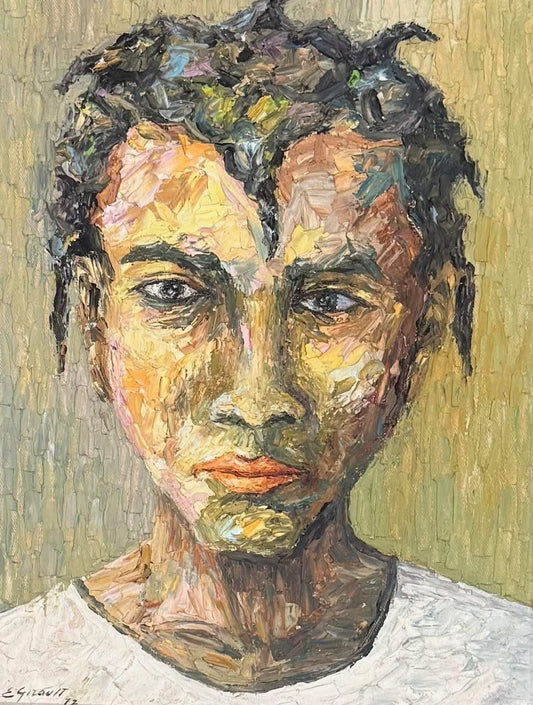 Eric Girault 14"x11" Female Portrait 1972 Oil on Canvas Framed Painting #1PMC-NY