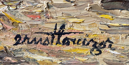 Ernst Louizor (Haitian, 1938-2011) 24"x30" Marketplace Scene Oil on Canvas Painting #1AJM