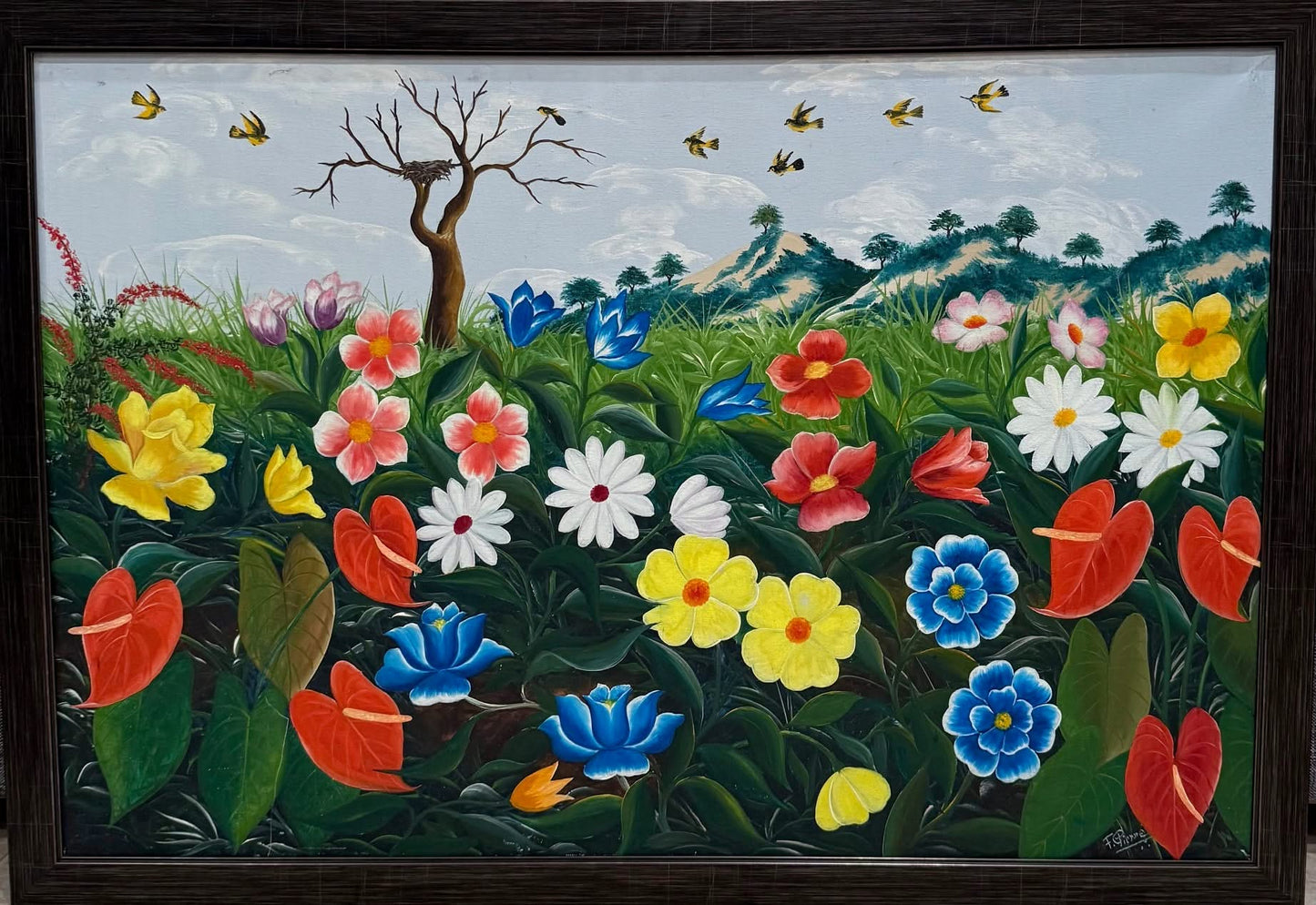 Fernand Pierre 24"x36" Still-Life 1979 Oil on Canvas Painting Framed #1-2-95MFN