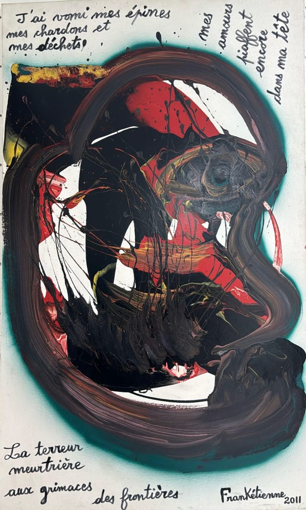 Franck Etienne 60"x36" Untitled 2011 Acrylic on Canvas Painting#4GN-HA