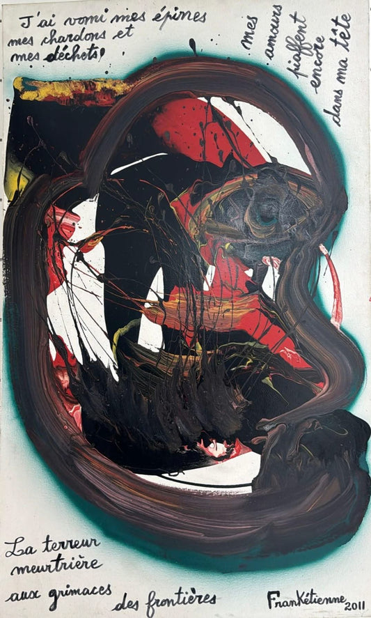 Franck Etienne 60"x36" Untitled 2011 Acrylic on Canvas Painting#4GN-HA