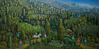 Frantz Mosanto 18"x35.5" To The Mountains 1989 Acrylic on Canvas Unframed Painting #1PN-MIA