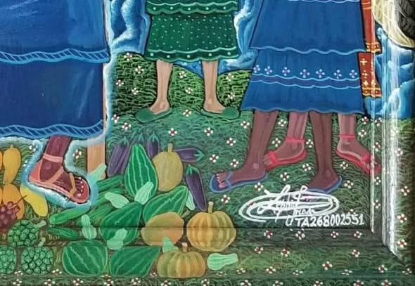 Frantz Zephirin 16"x16" Couzine Zaka (Cousin Zaka) Oil on Board Hand-Painted Board Painting  #22JN-HA