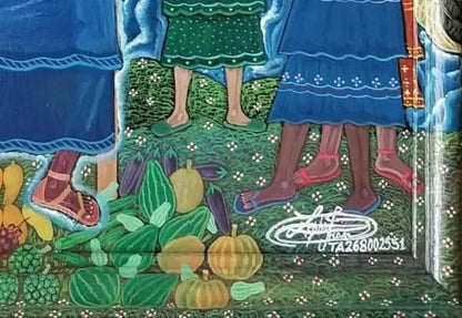 Frantz Zephirin 16"x16" Couzine Zaka (Cousin Zaka) Oil on Board Hand-Painted Board Painting  #22JN-HA