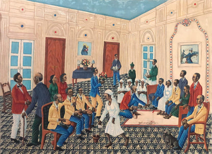 Gerard Valcin (1925-1988) 30"x32" The Wedding Offering c1970 Oil on Canvas Painting #3YN