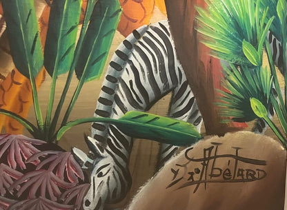 Gesner Abelard (Haitian, 1922-DCD) 28"x20" Eve in the Garden of Eden  c1970 Oil on Board Unframed Painting #1CC