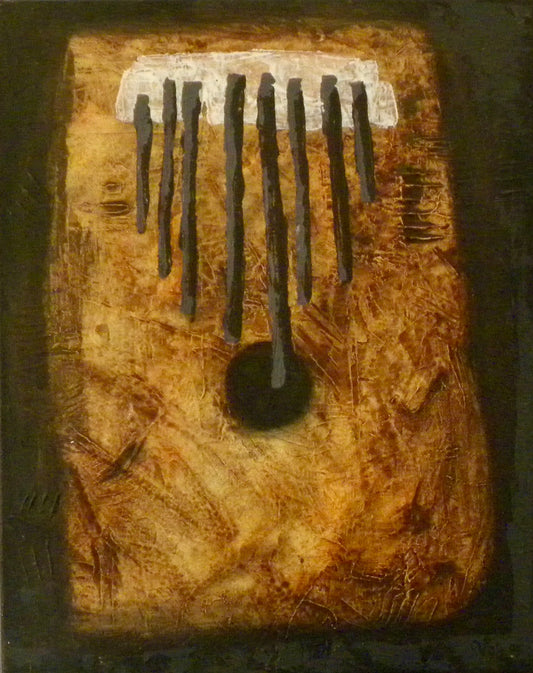 Grégory Vorbe Abstract Composition, original signed and dated 2005 acrylic on canvas featuring textured abstract forms in earth tones. Ships from a private collection in Florida with a Certificate of Authenticity.
