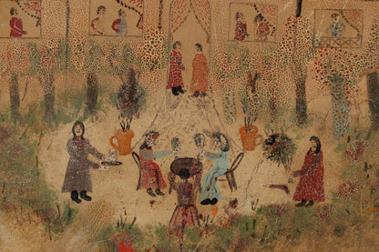 Hector Hyppolite (1894-1948) 18 ⅜"x22 ½" Colonial House (House Party) c1947 Oil on Cardboard Painting #1-3-96GSN-HA-Published-Family Collection of Marie & Georges S Nader