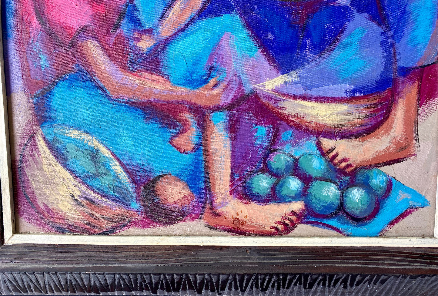 Petion Savain (1906-1973) 24"x20" Sellers & Child 1960 Oil on Canvas Framed #1VL