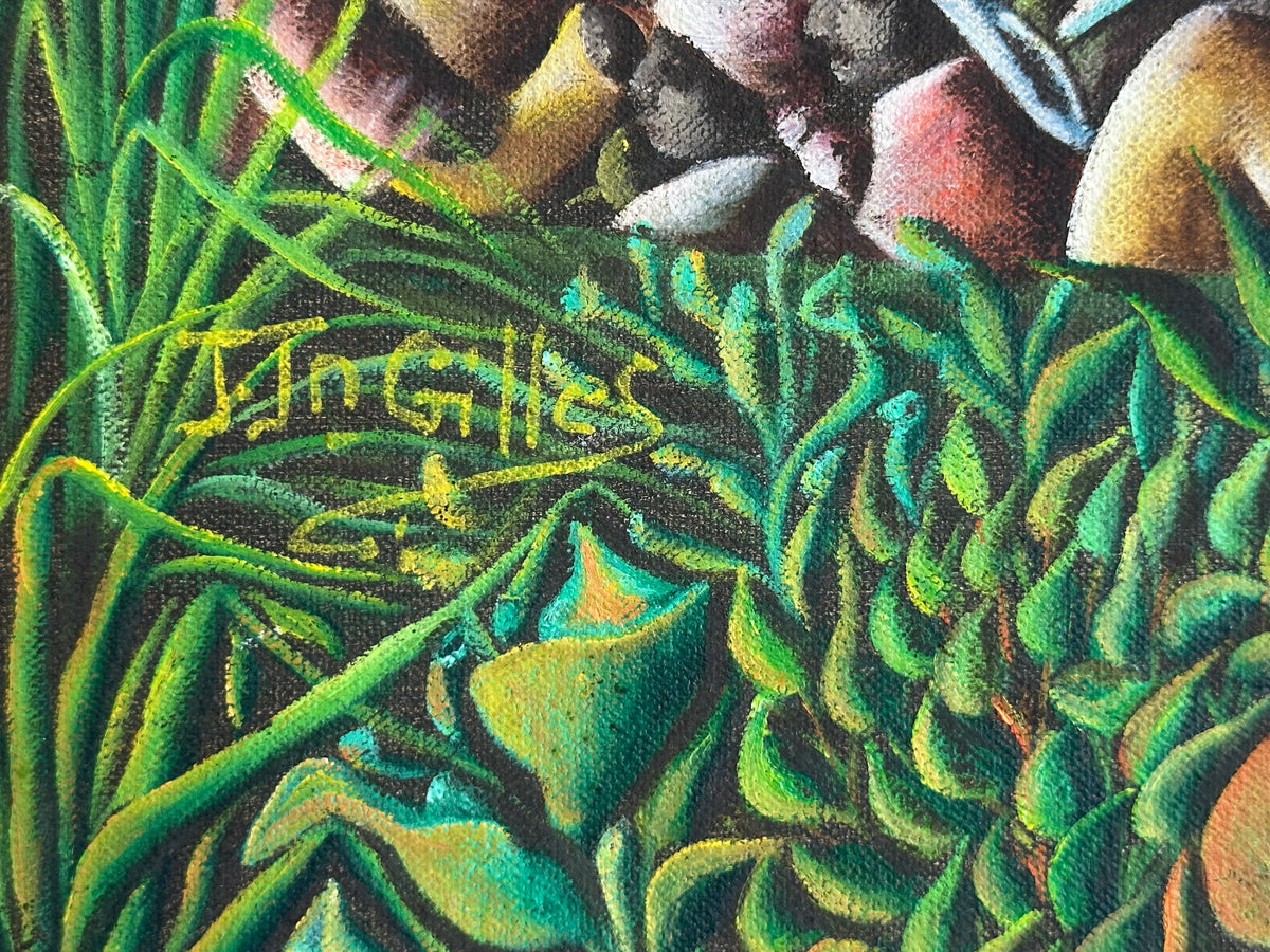 Joseph Jn-Gilles 24"x36 » Énormes citrouilles huile sur toile c1990 #5-2-95MFN