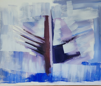 Jean-Claude Garoute "TIGA" (1936-2006) 41"x48" Abstract 1971 Acrylic on Canvas Painting #3WF