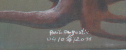 Jean Amil Augustin 22.84"x15.75" Silent Landscape 2016 Oil on Canvas Unframed Painting #5CFS