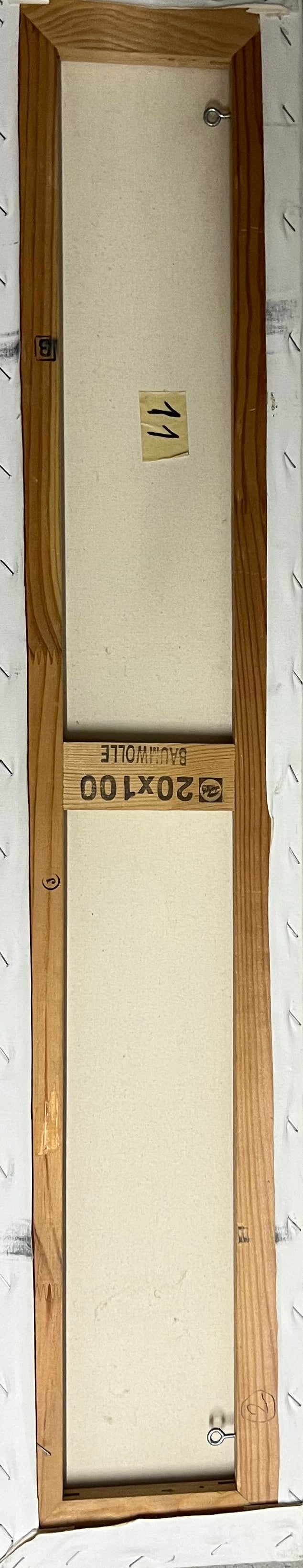 Jean Amil Augustin 7.87" X 39.37" Haitian Market 2007 Oil on Canvas Unframed Painting #1CFS