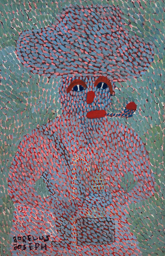 Jorelus Joseph (Haitian, 1947-2009) 30"x24"  Papa Zaka Acrylic on Canvas Painting #1AK