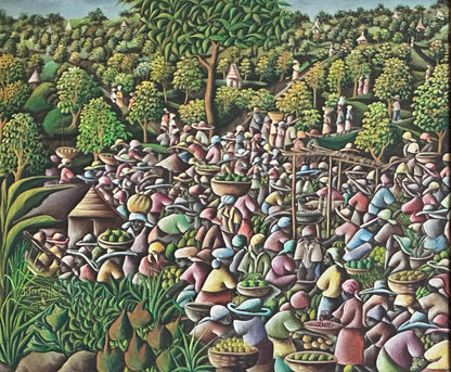 Joseph Jn-Gilles 24"x36 » Énormes citrouilles huile sur toile c1990 #5-2-95MFN