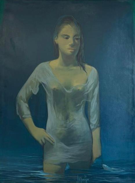 Juan Plutarco Andujar (1931-1995) 40"x30" Desnudo c2000 Acrylic on Canvas Unframed Painting #25FN