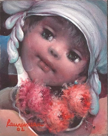 Lyonel Laurenceau 10"x8" Enfant d'Haiti 2002 Acrylic on Canvas Painting #1MFN-NY