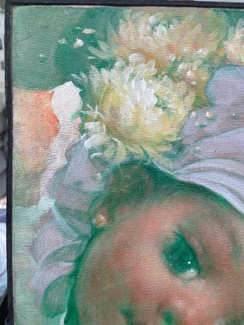 Lyonel Laurenceau 10"x8" Petite Soeur 2006 Acrylic on Canvas Painting #2MFN-NY