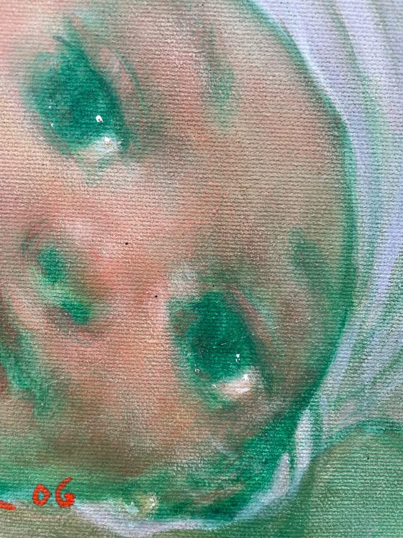 Lyonel Laurenceau 10"x8" Petite Soeur 2006 Acrylic on Canvas Painting #2MFN-NY