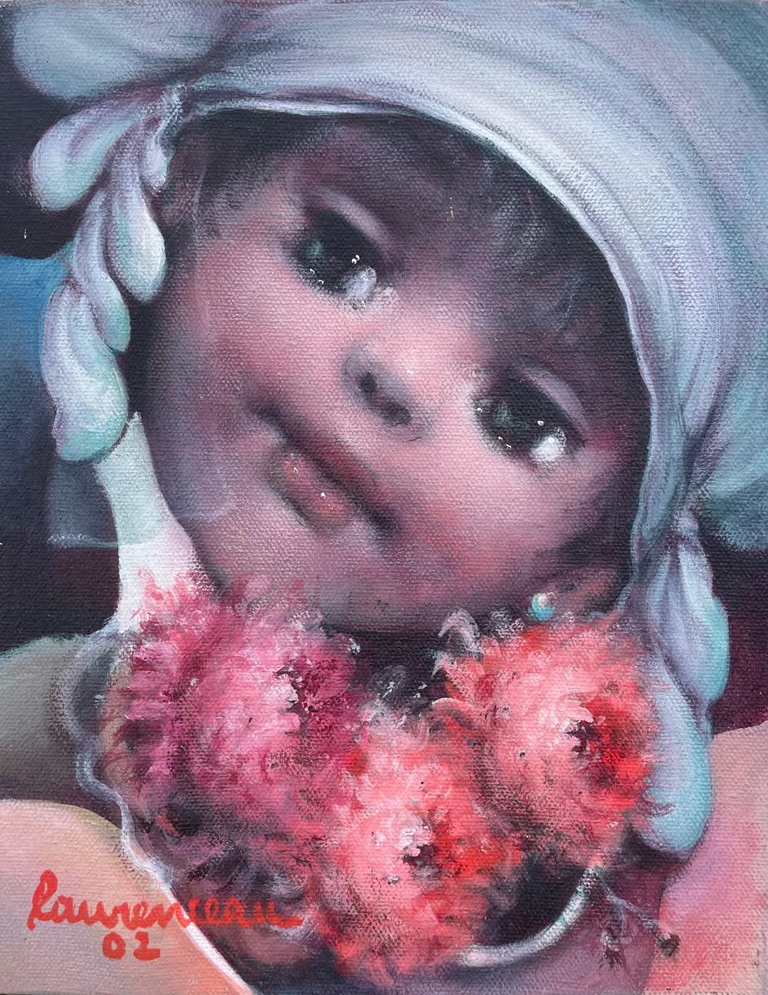 Lyonel Laurenceau 10"x8" Enfant d'Haiti 2002 Acrylic on Canvas Painting #1MFN-NY