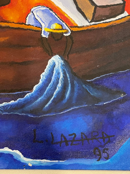Signature of Luckner Lazard Harbor Scene