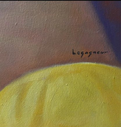 Jean-Claude Legagneur 40"x40" Young Fabric Seller c2000 Acrylic on Canvas Unframed Painting #1HL