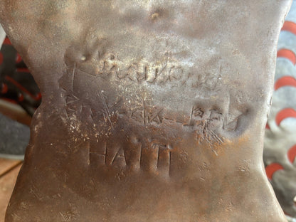 Georges Liautaud (Haitian, 1899-1992) 25"x20" Black Male Figure c1960 Recycled Oil Drum Metal Sculpture #1AC