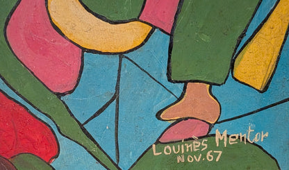 Louines Mentor 36"x24" Stations of Faith c1970 Oil on Board Unframed Painting #1LA