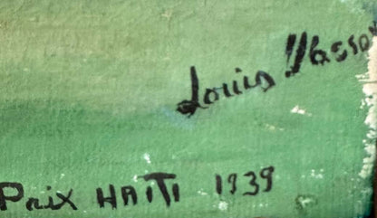 Louis Vassor (1888-1968) 26"x20" L'Autel de la Patrie, Port-de-Paix 1939 Oil on Canvas Unframed Painting #1CZ