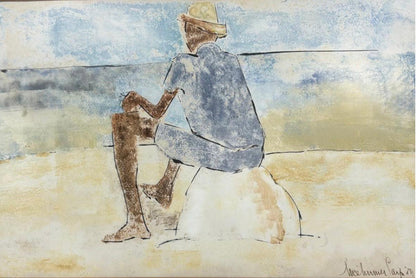 Luce Turnier 14"x21" Man From Back 1956 Watercolor on Paper Unframed #1GN-HA