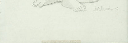 Luce Turnier 12"x10" Nude 1979 Crayon Drawing On Paper #1J-HA