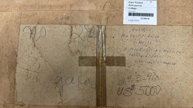 Luce Turnier 8"x9" Abstract Collage 1960 Unframed-Minor Scratches-Collector's Item #9-3-96GSN-Fondation Marie & Georges S. Nader