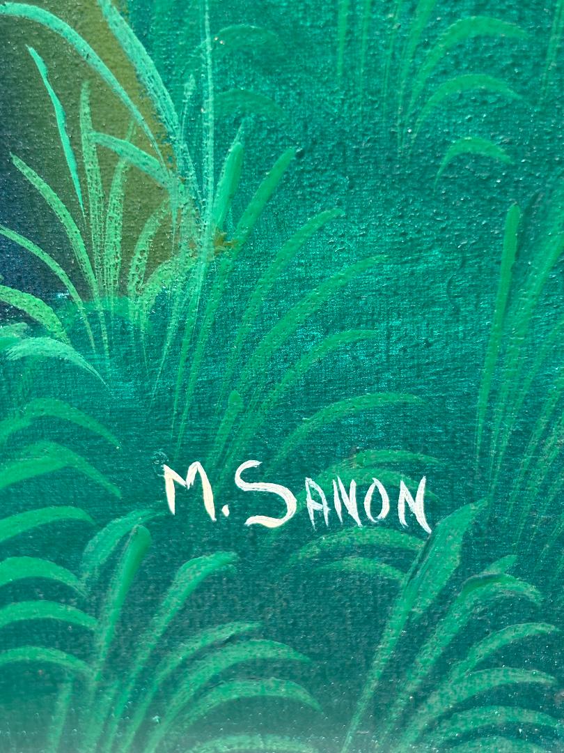 Marceau Sanon 30"x22" Scène rurale Huile sur toile #2-2-95MFN